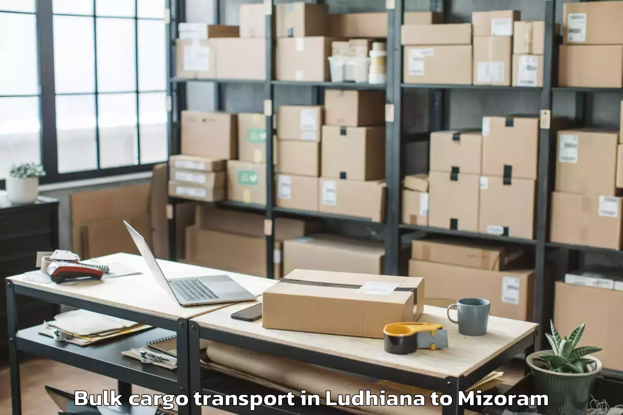 Affordable Ludhiana to Tlangnuam Part Bulk Cargo Transport